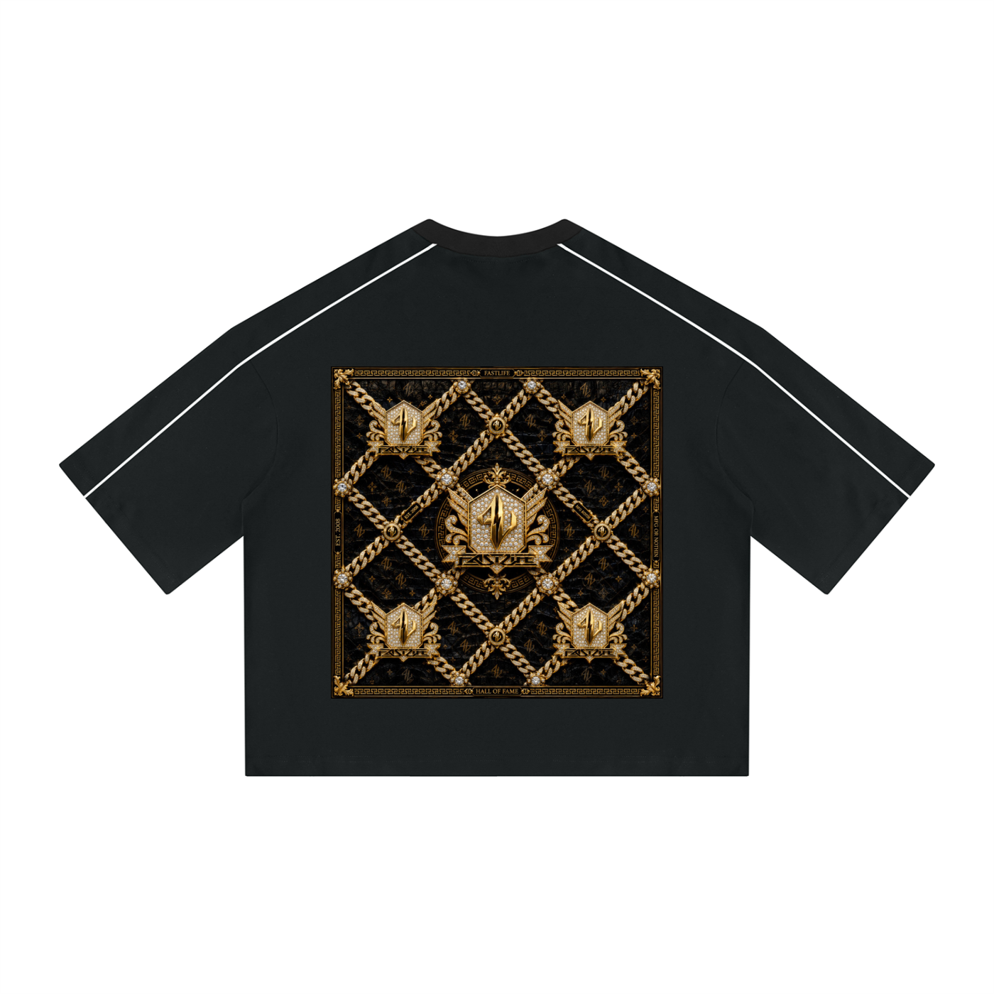 FASTLIFE Unisex Heavyweight Boxy Piping T-Shirt