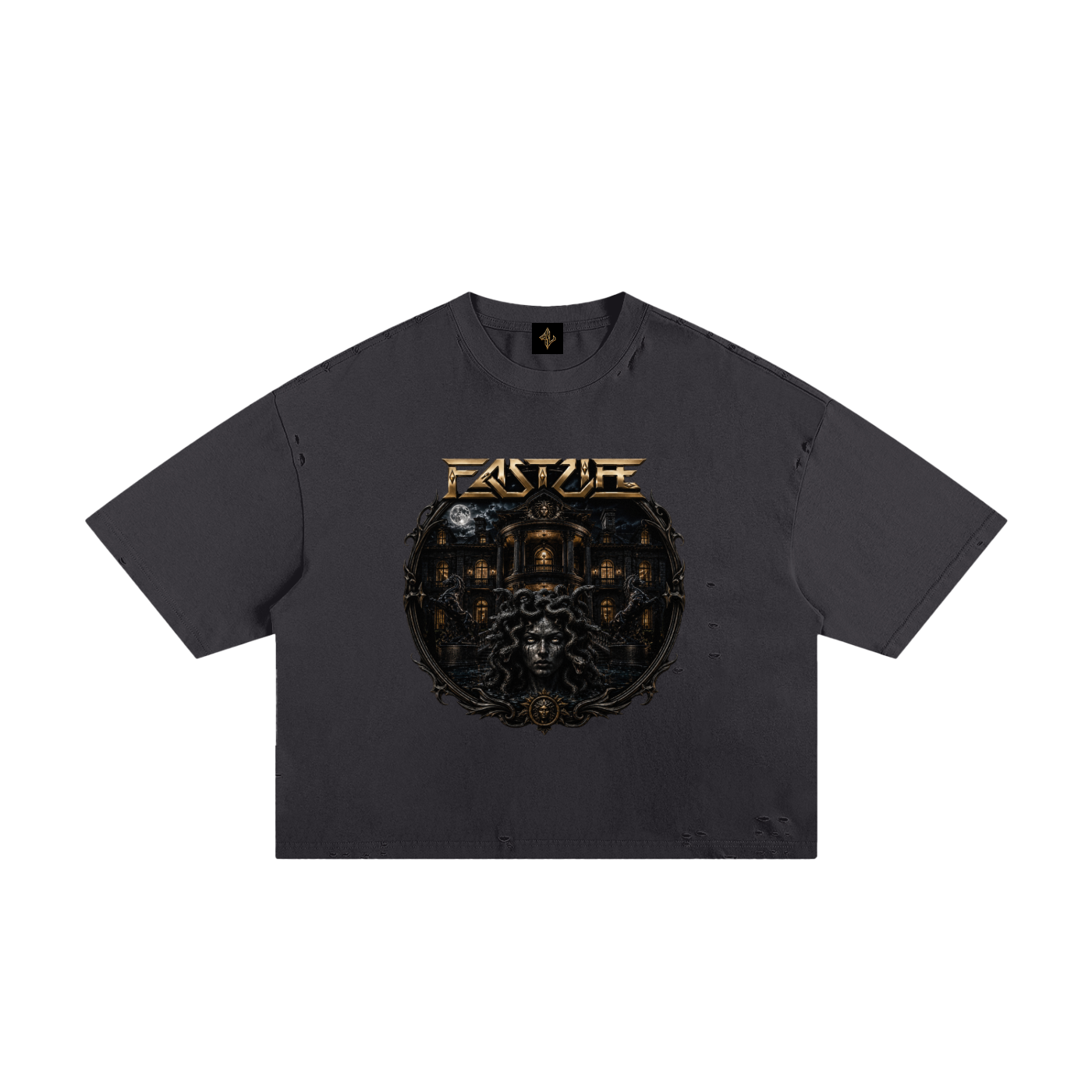 FASTLIFE Medusas Mansion Classic Frayed Boxy Tee