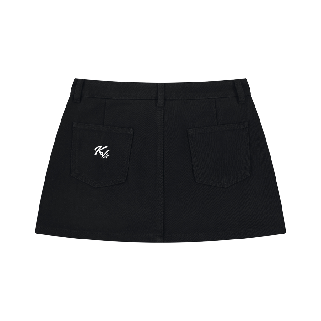 Korveiii Women’s Cross Your Mind Studded Denim Mini Skirt