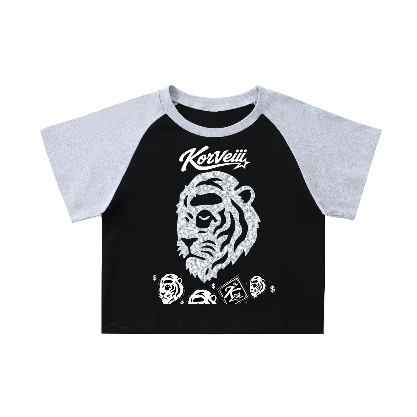 A Women’s KorVeiii Color-Blocked Raglan Sleeve Crop Top