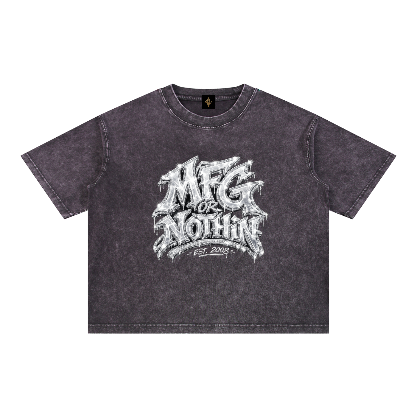 MFG or Nothin mineral Wash Crop tee