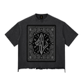 FASTLIFE BLK Bandanna Snow Wash Raw-Hem Boxy T-shirt