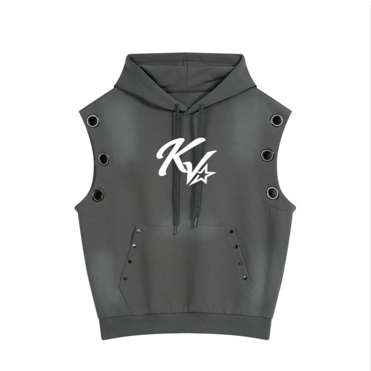 Korveiii Vintage Wash Sun Fade Sleeveless Hoodie