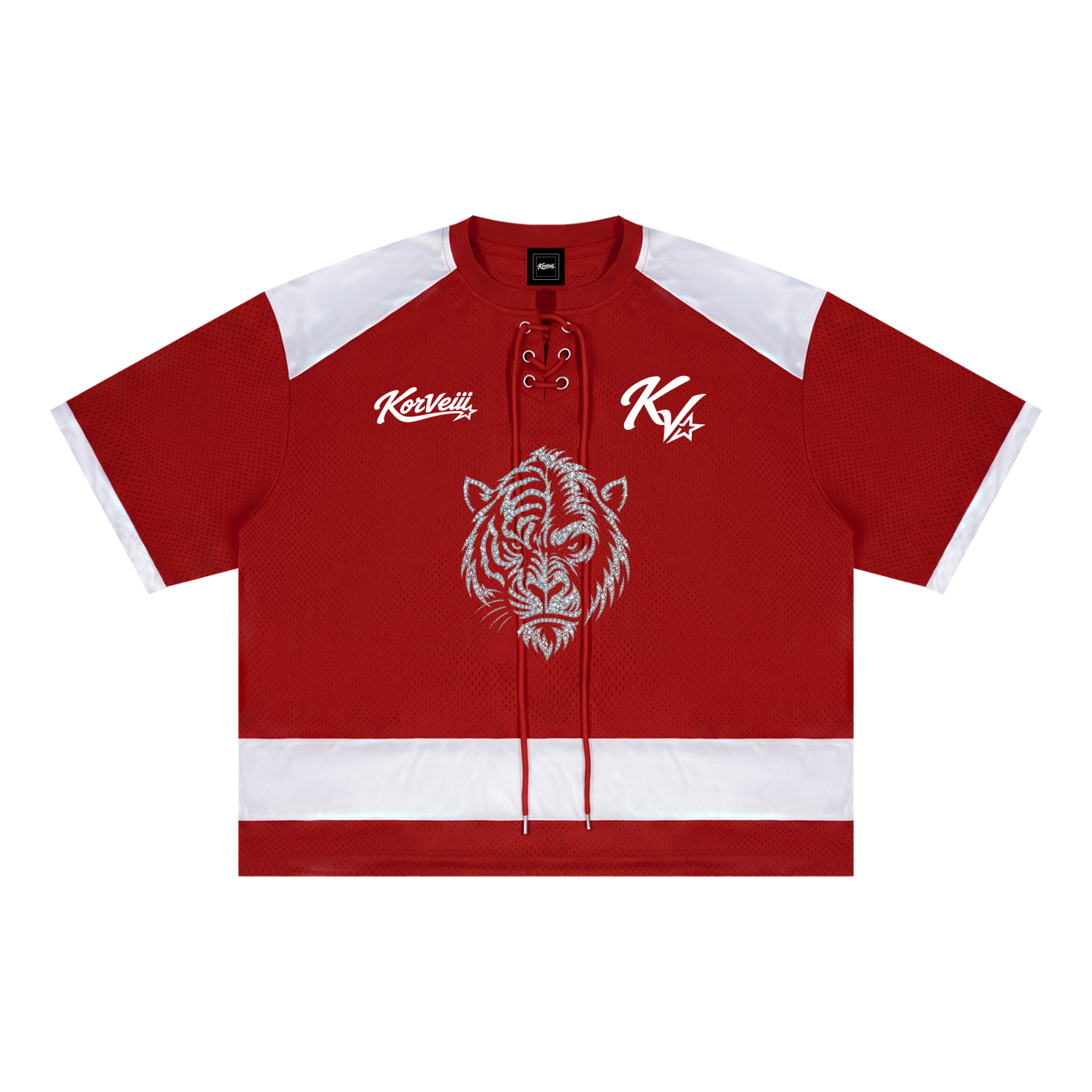 Korveiii Raglan Sleeve Mesh Boxy T-Shirt