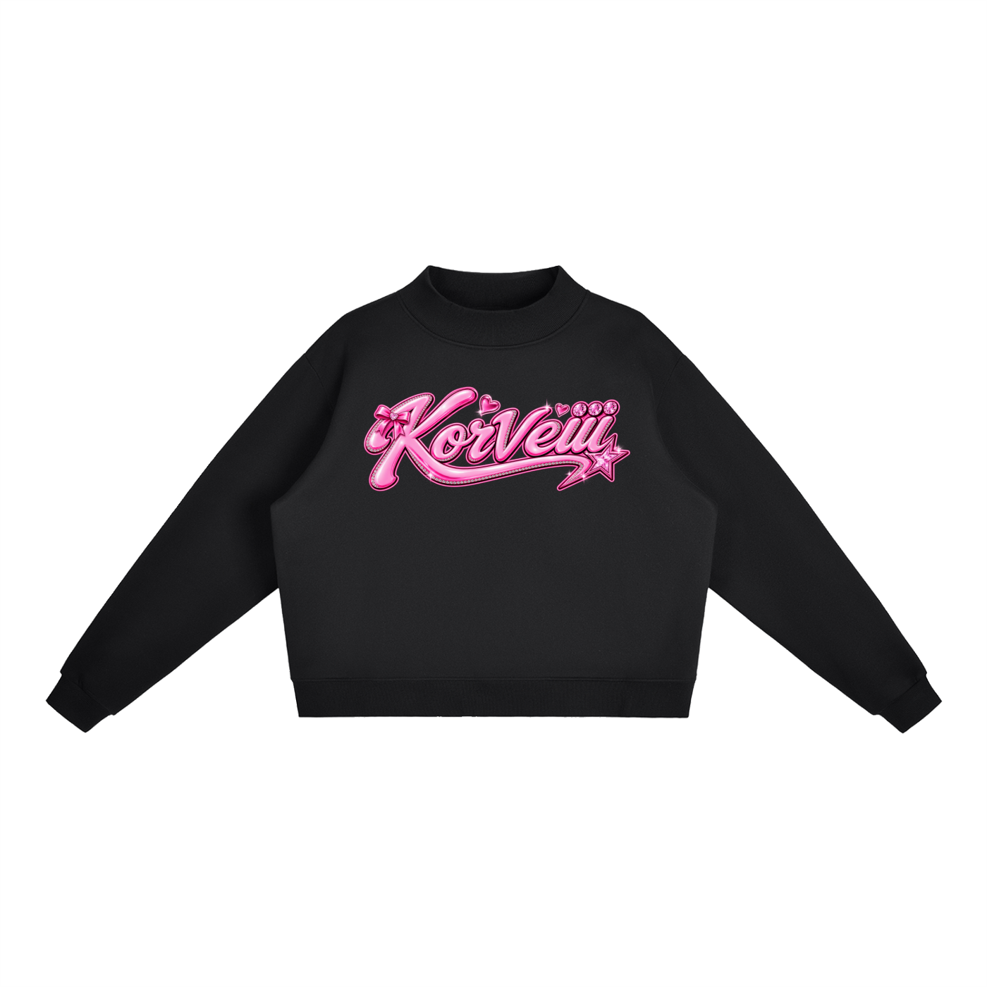 Korveiii Women’s  Essential Fleece Mock-Neck Crew Sweatshirt