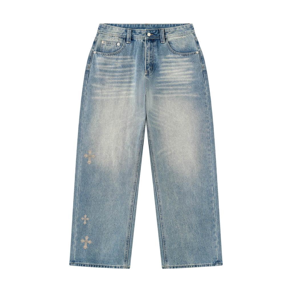 Korveiii Men’s Vintage Wash Denim Jeans