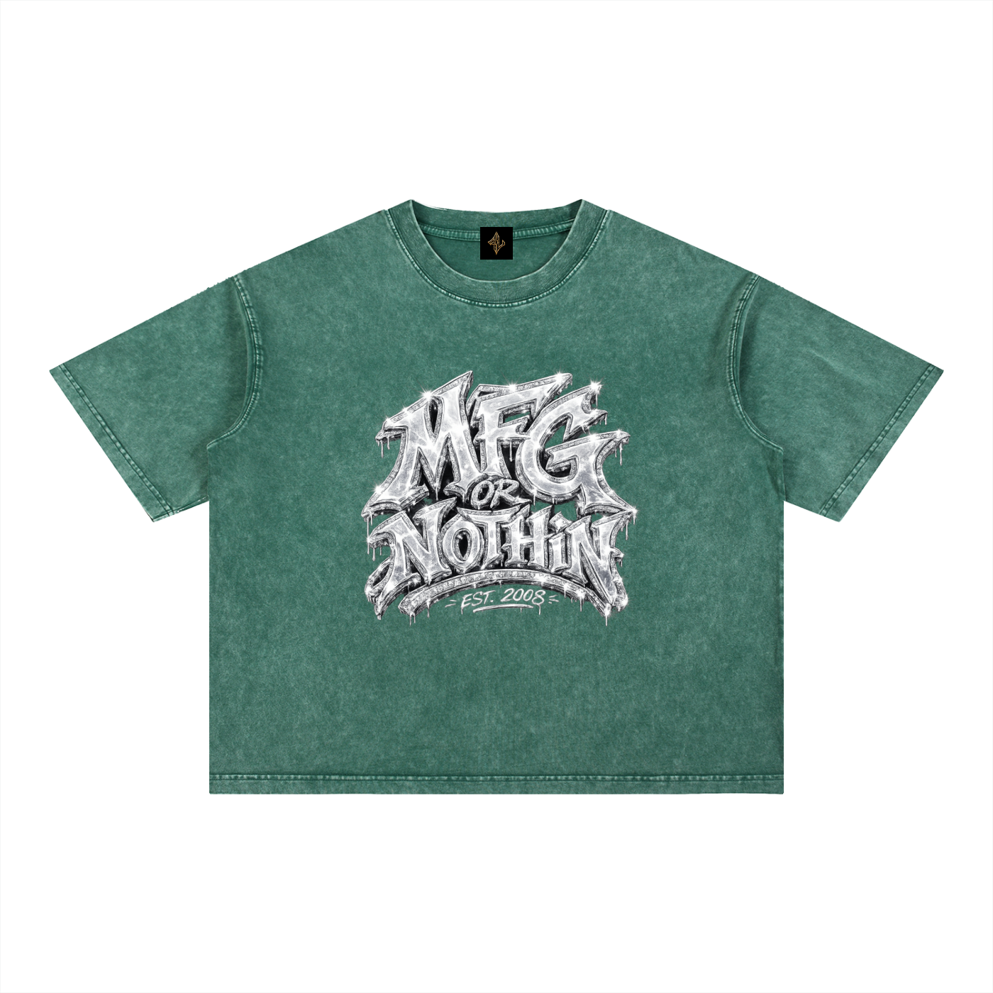 MFG or Nothin mineral Wash Crop tee