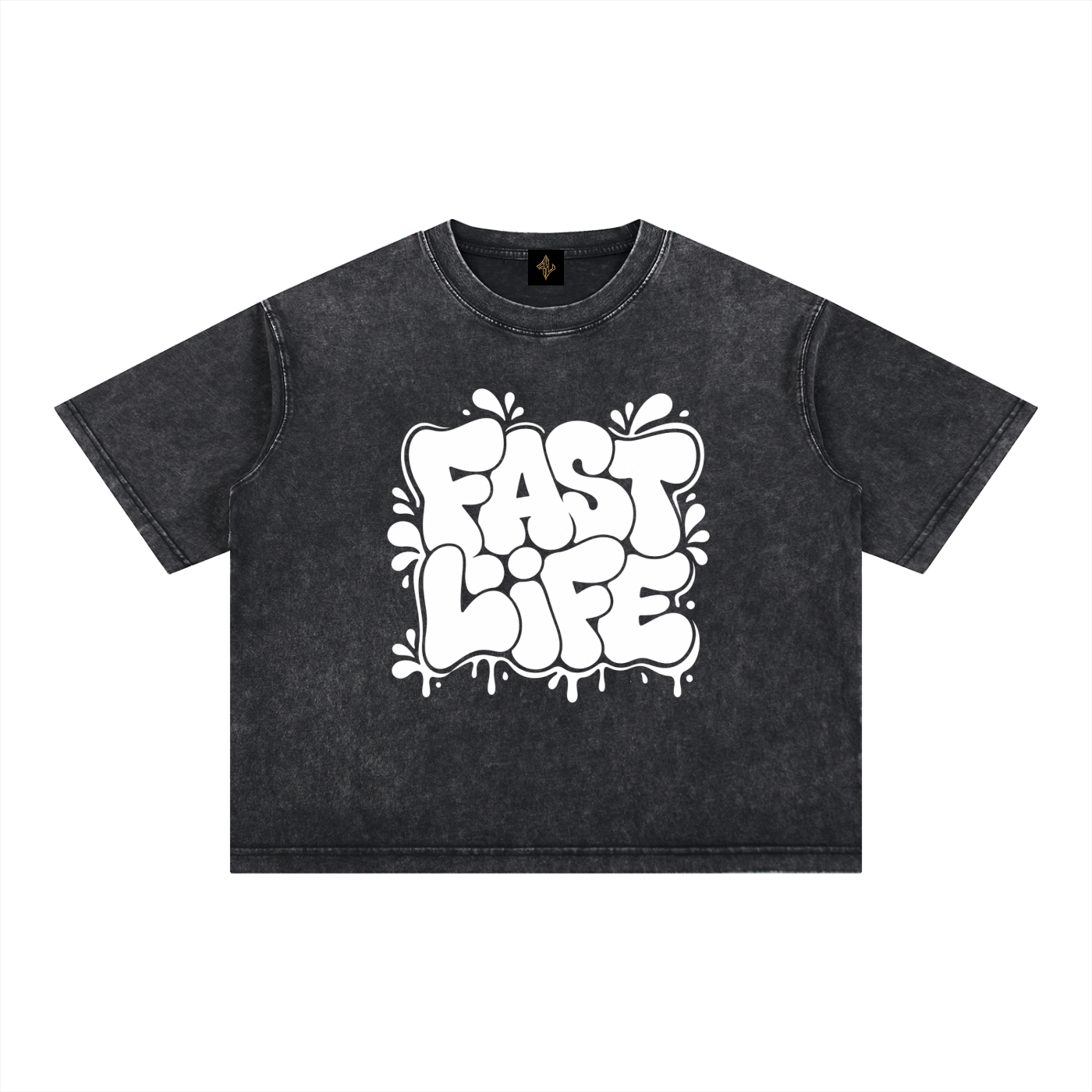 VIP FASTLIFE Bubble Mineral Wash Boxy Cotton T-Shirt