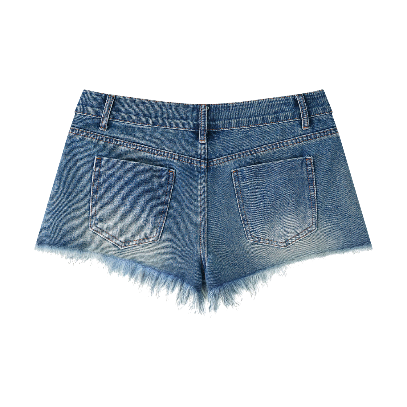 Women's Korveiii Vintage Wash Raw Hem Denim Shorts