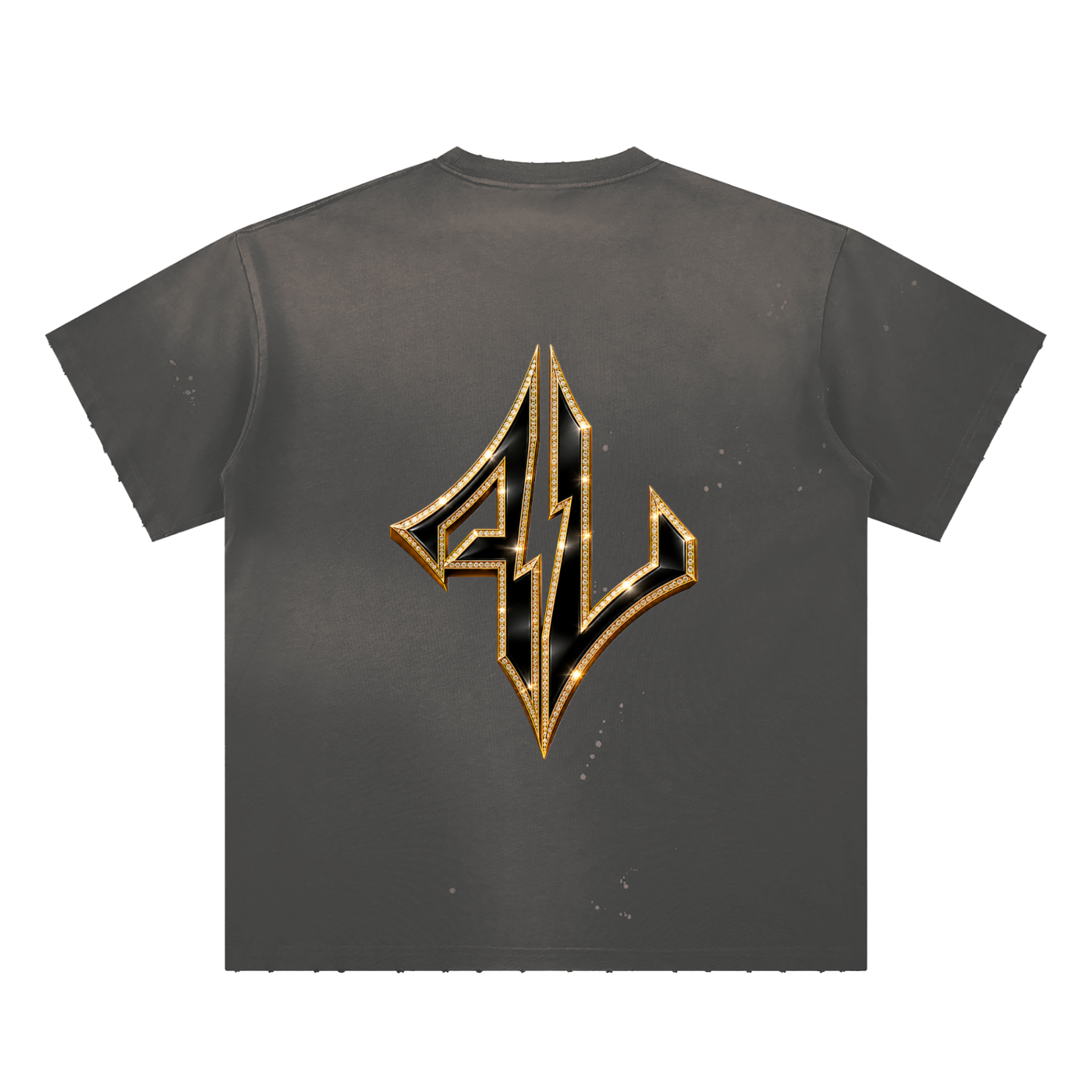 FASTLIFE Hand-Frayed Sunfade Paint Splatter T-Shirt