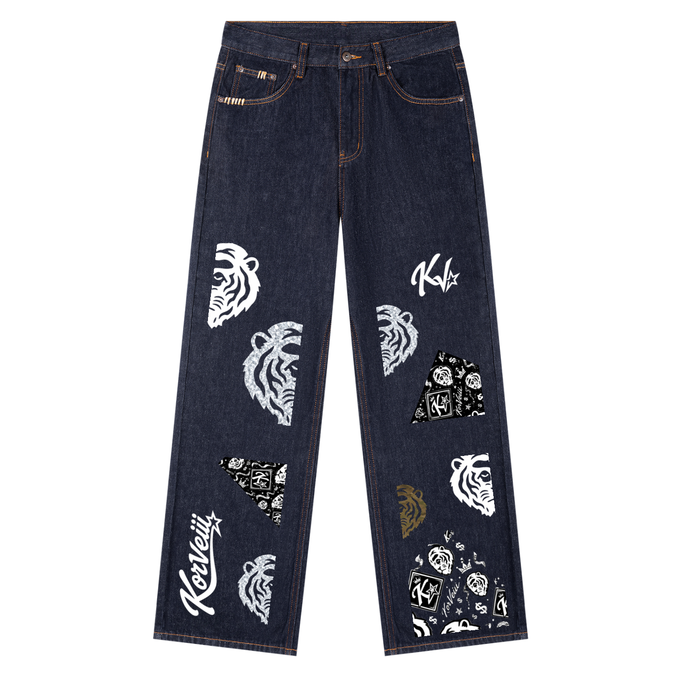 Korveiii Jeans  : Heavyweight Straight Leg Denim Jeans