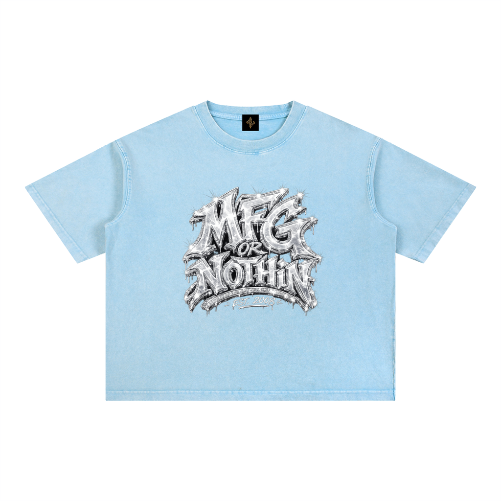 MFG or Nothin mineral Wash Crop tee
