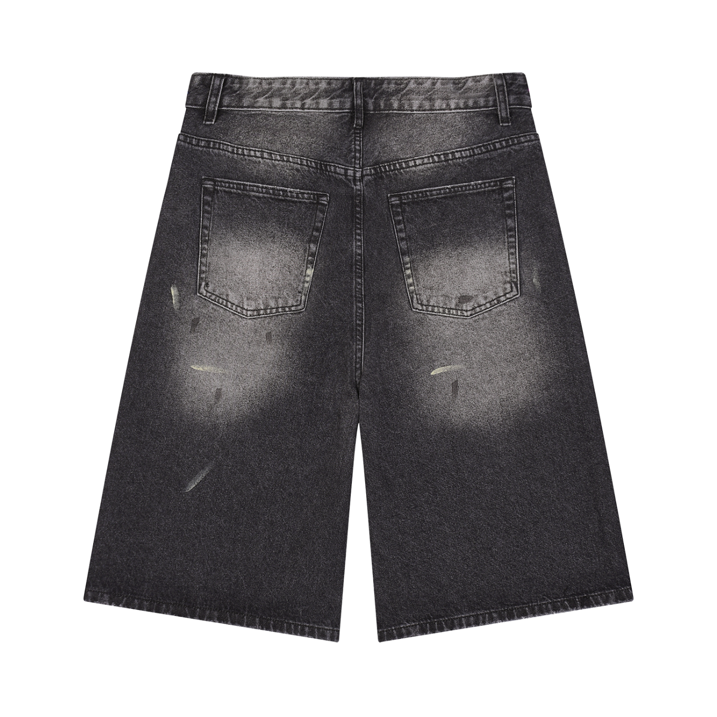 Korveiii Men’s Vintage Wash Wide Leg Denim Shorts