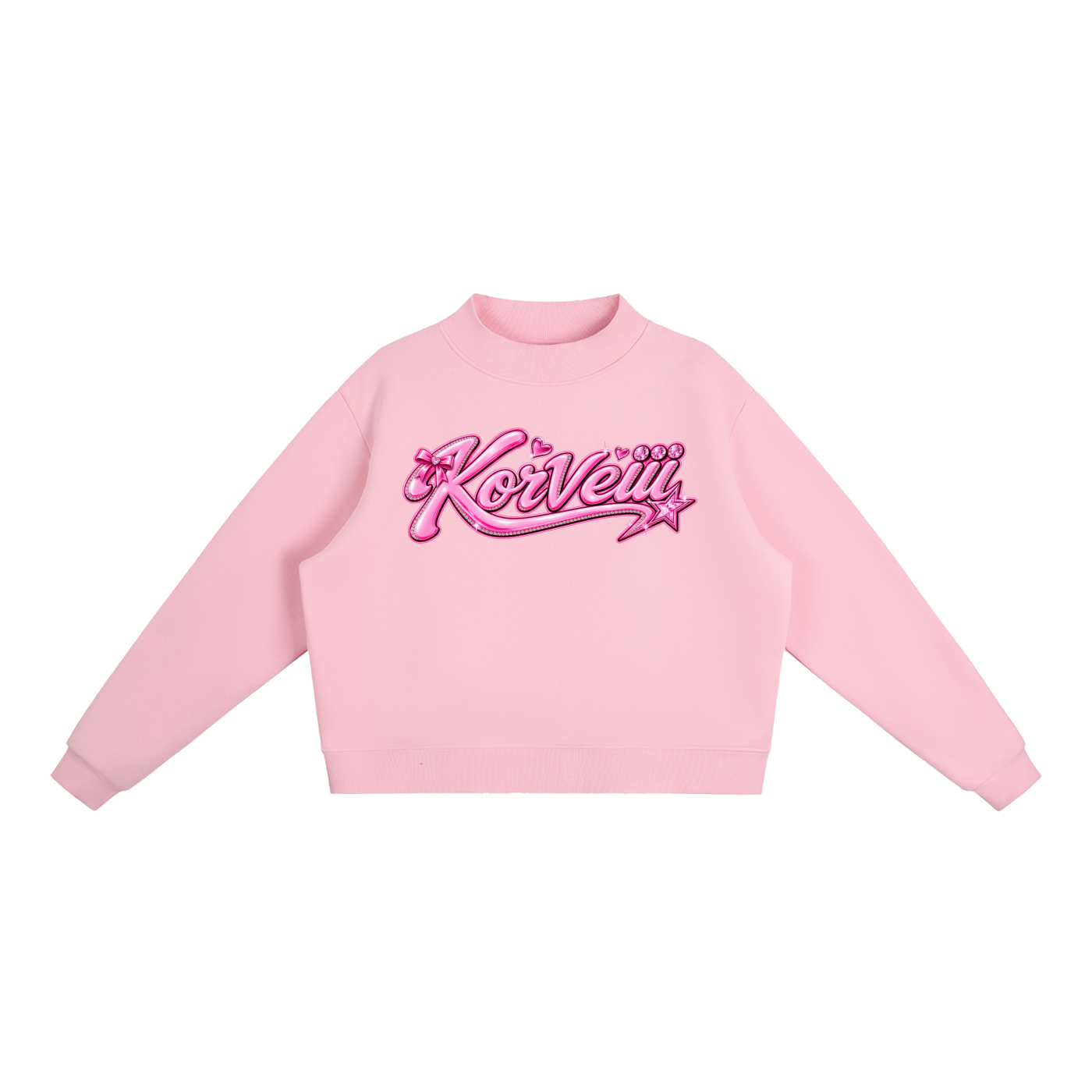 Korveiii Women’s  Essential Fleece Mock-Neck Crew Sweatshirt