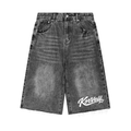 Korveiii Men’s Vintage Wide Leg Denim Shorts