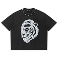 Korveiii studded Diamond Pattern t shirt Crop