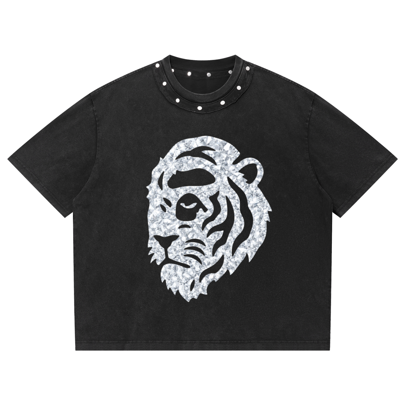 Korveiii studded Diamond Pattern t shirt Crop