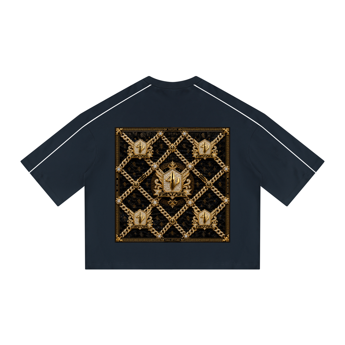 FASTLIFE Unisex Heavyweight Boxy Piping T-Shirt