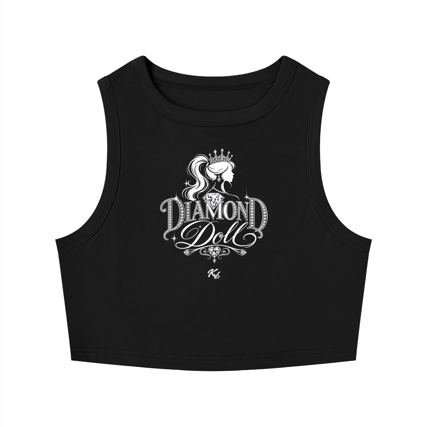 Women's Korveiii Diamond Doll Crop Tank Top