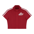 FASTLIFE World Wide Women's Cropped Full Zip Short Sleeve T-Shirt